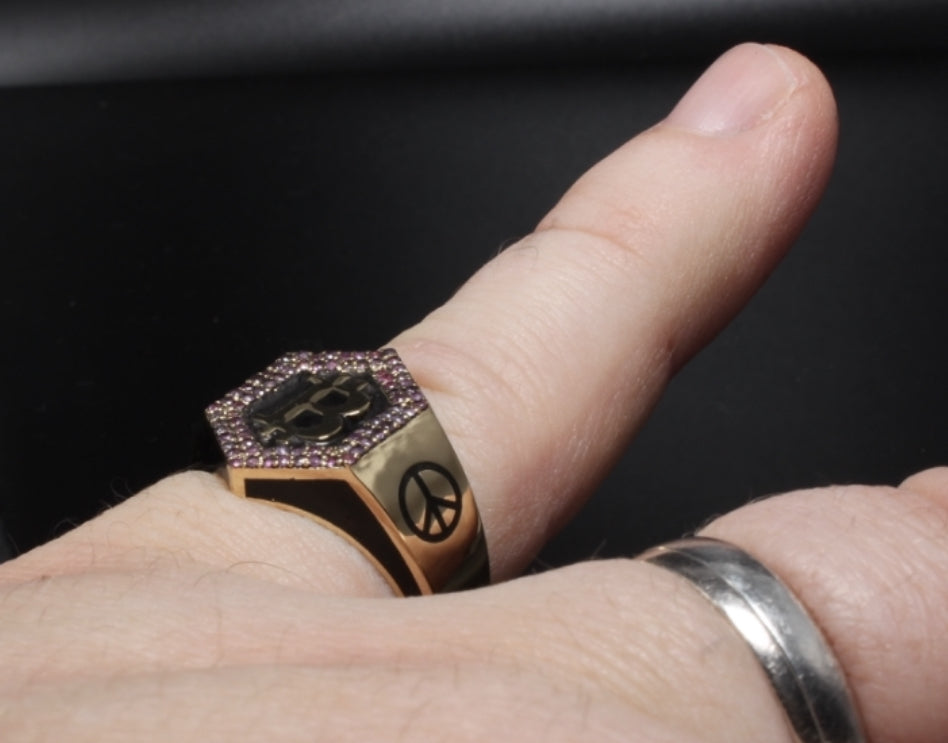 Bitcoin Ring Pink Sapphires