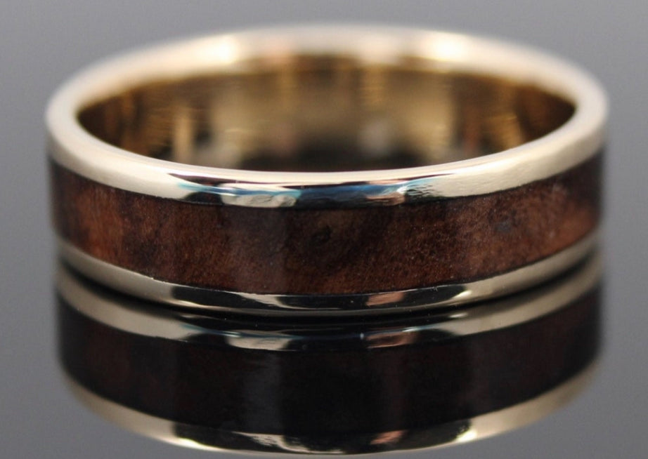 Wood inlay ring